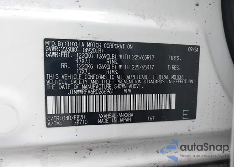 2024 Toyota Rav4 Hybrid Le из США, поврежденный, VIN JTMMWRFV6RD266961